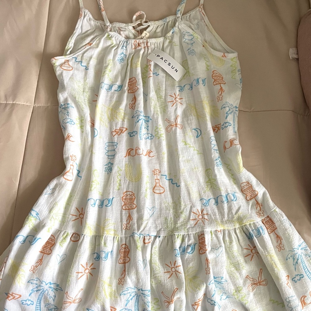 PacSun White Sundress with Colorful Print